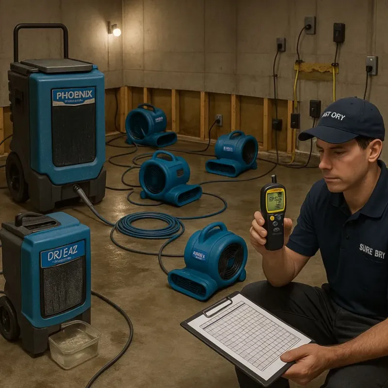 Structural Drying and Dehumidification process in Great Bend, KS